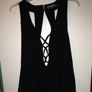 Black Open Back Romper